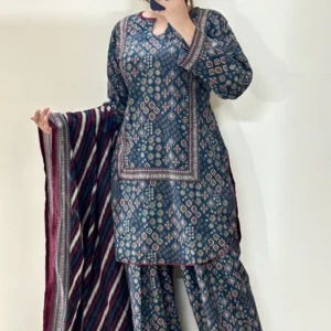 Ethnic Printed Three Piece Set for Women | Comfortable Daily Wear Outfit