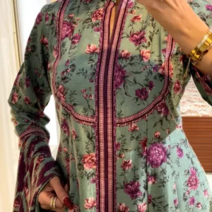 Floral Printed Three Piece Set for Women | Elegant Daily Wear Outfit